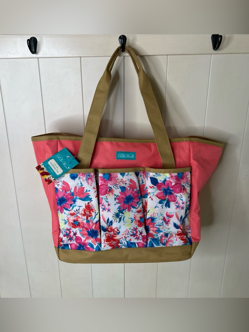 The Pioneer Woman Pink Multi Colored Fresh Floral Garden Tool Tote Bag